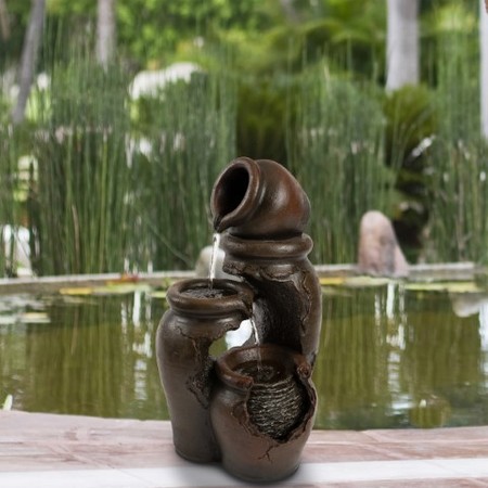 NATURE SPRING Nature Spring 3 Clay Pot Outdoor Water Fountain 117300UNM